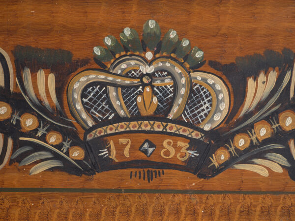 Escritorio abatible sueco pintado antiguo – Bureau folk escandinavo – Año 1783