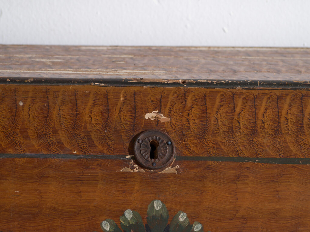 Escritorio abatible sueco pintado antiguo – Bureau folk escandinavo – Año 1783
