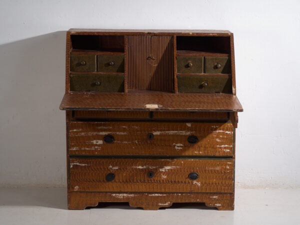 Escritorio abatible sueco pintado antiguo – Bureau folk escandinavo – Año 1783
