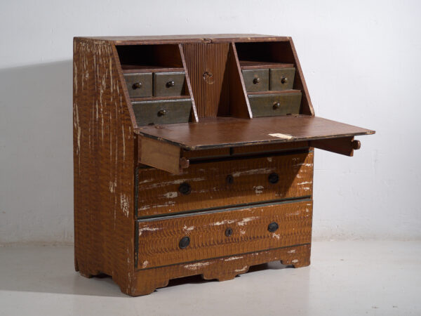Escritorio abatible sueco pintado antiguo – Bureau folk escandinavo – Año 1783