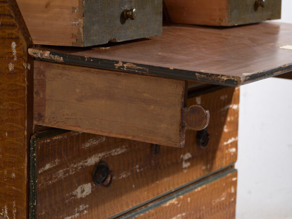 Escritorio abatible sueco pintado antiguo – Bureau folk escandinavo – Año 1783