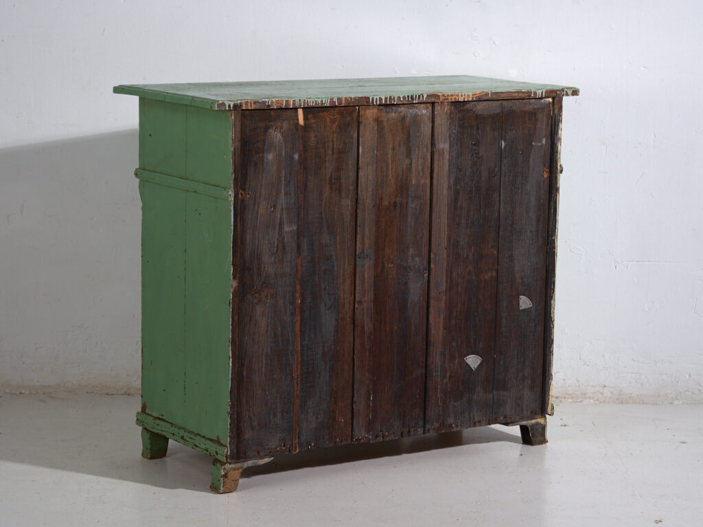 Central European chest of drawers with original green paint – Tyrol, circa 1890