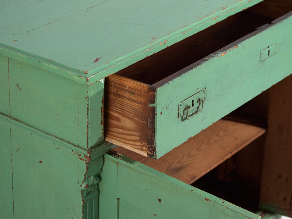 Central European chest of drawers with original green paint – Tyrol, circa 1890