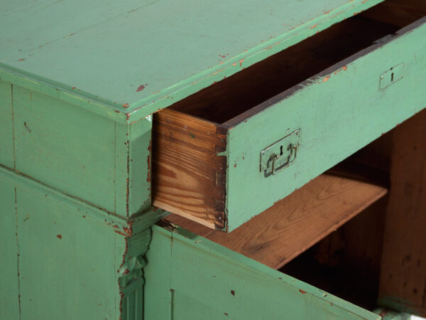 Central European chest of drawers with original green paint – Tyrol, circa 1890