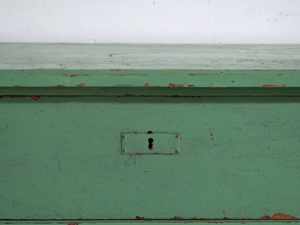 Central European chest of drawers with original green paint – Tyrol, circa 1890