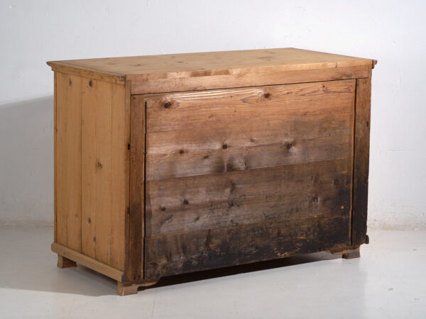 Cómoda antigua de pino macizo – Cajonera rústica europea – circa 1900 #106