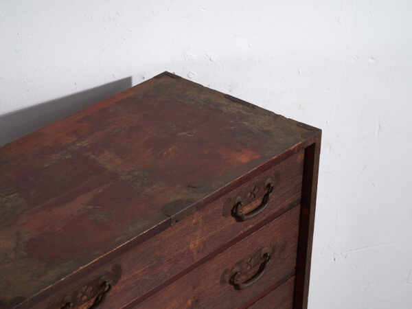 Tansu japonés de comerciante (Choba-dansu) en madera keyaki – Periodo Meiji–Taishō (c.1880–1920)