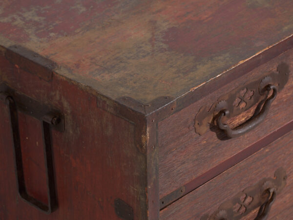 Tansu japonés de comerciante (Choba-dansu) en madera keyaki – Periodo Meiji–Taishō (c.1880–1920)