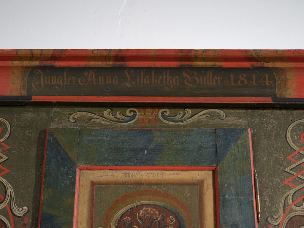 Folk Art Painted Cabinet, Central Europe, dated 1814