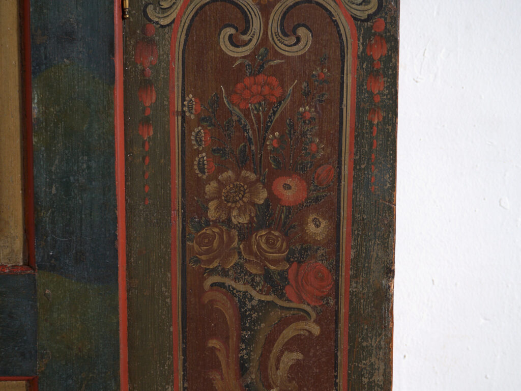 Folk Art Painted Cabinet, Central Europe, dated 1814