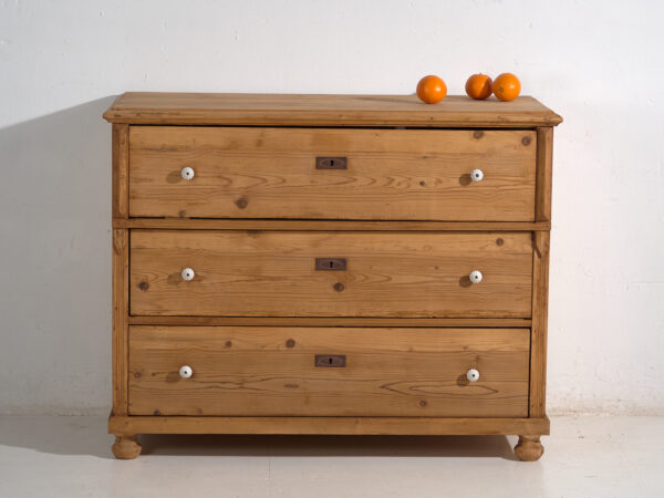 Antique Solid Pine Chest of Drawers – Central Europe (c.1880–1910) #117