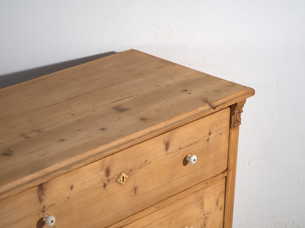 Cómoda antigua de pino macizo – Europa Central (c.1880–1910) #118