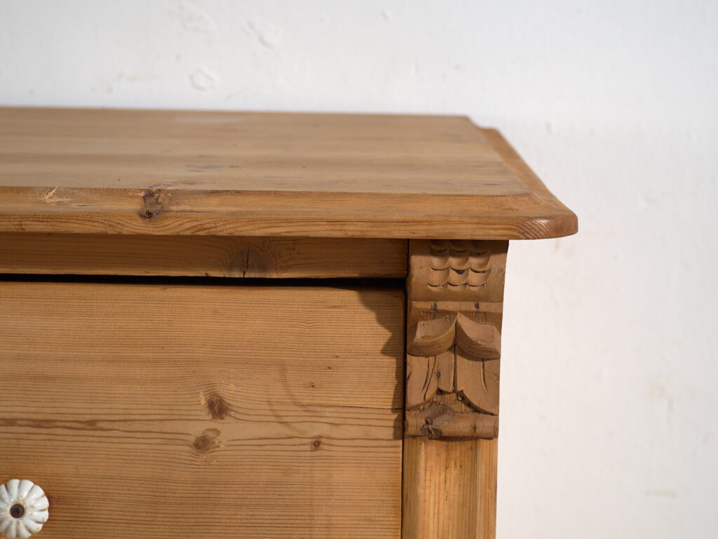 Cómoda antigua de pino macizo – Europa Central (c.1880–1910) #118