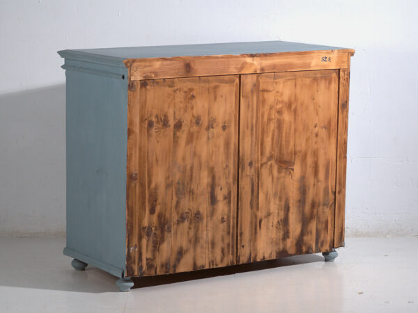 Cómoda antigua de pino pintado – Cajonera rústica europea azul – circa 1900 #3