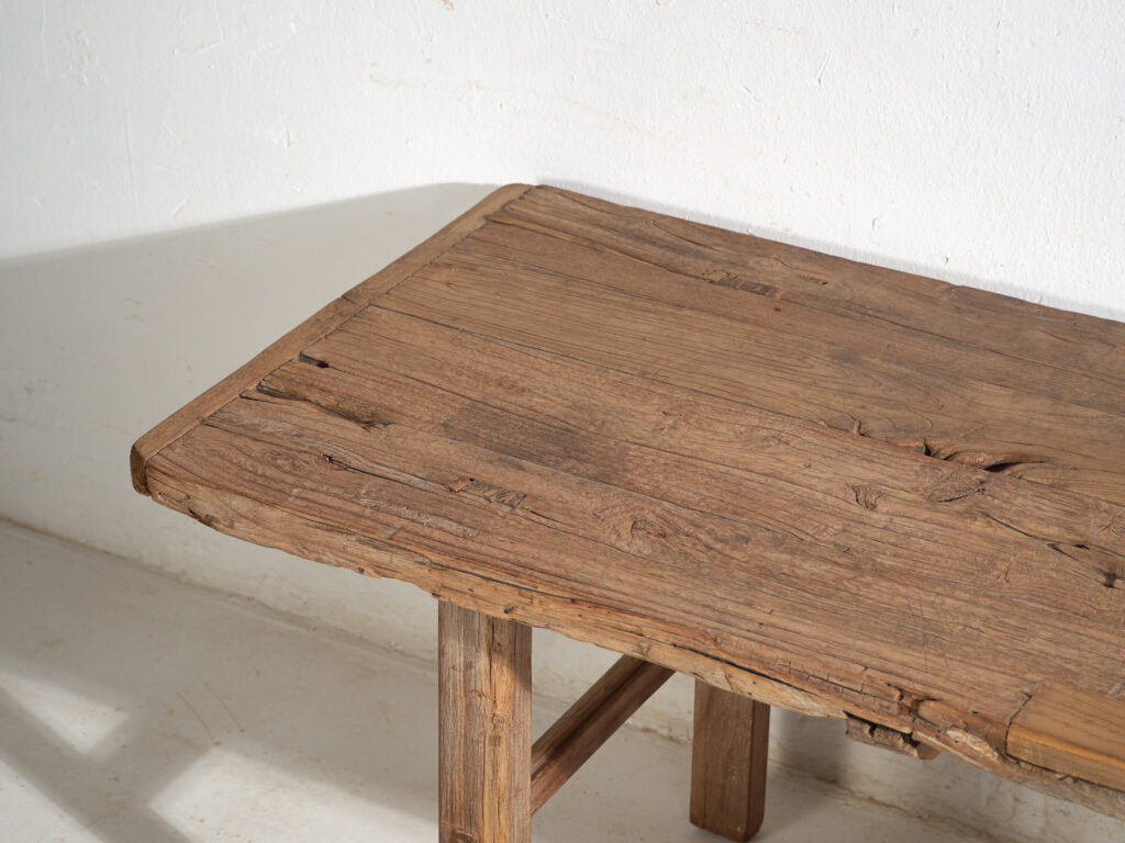 Mesa banco antigua en madera maciza – Shandong, circa 1930