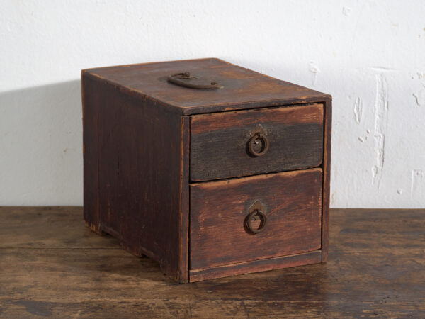 Antique small lacquered Japanese chest with two drawers – Japan, circa 1910