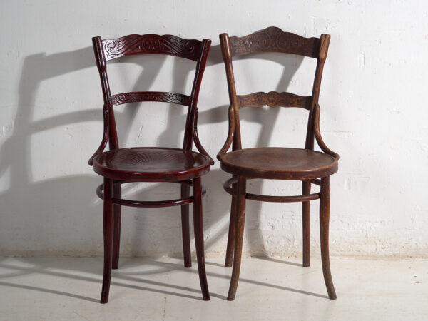 Ensemble de 4 chaises anciennes en bois courbé Thonet – Europe centrale, circa 1900