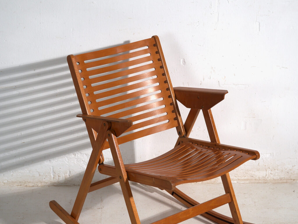 Mecedora antigua plegable Rex de Niko Kralj – Eslovenia, circa 1970