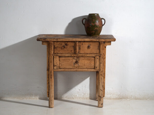 Mesa consola Shanxi en abeto con pátina oscura – China, circa 1930