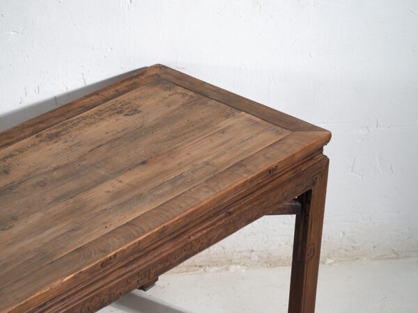 Mesa banco antigua en madera de pino – China, circa 1900