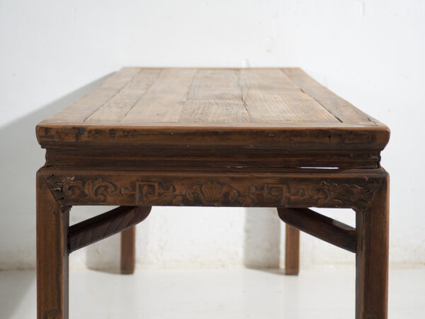 Mesa banco antigua en madera de pino – China, circa 1900
