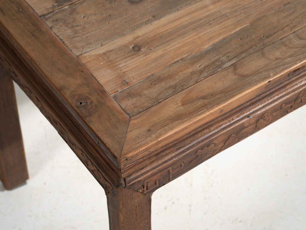 Mesa banco antigua en madera de pino – China, circa 1900