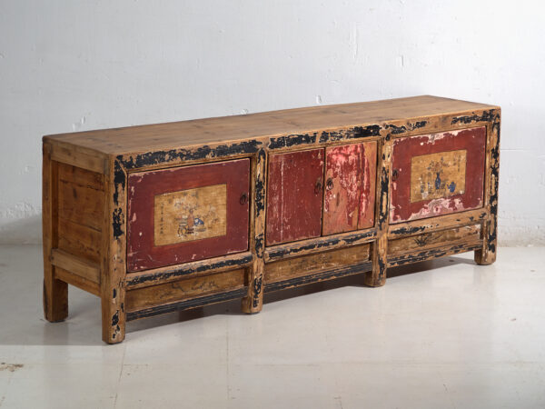 Aparador antiguo pintado en madera de pino – Shanxi, circa 1930