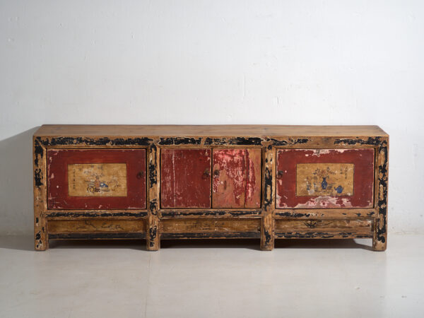 Aparador antiguo pintado en madera de pino – Shanxi, circa 1930