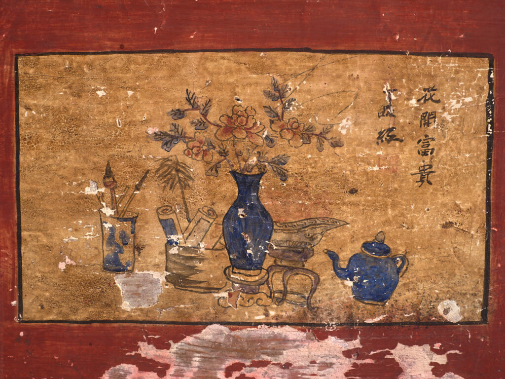 Aparador antiguo pintado en madera de pino – Shanxi, circa 1930