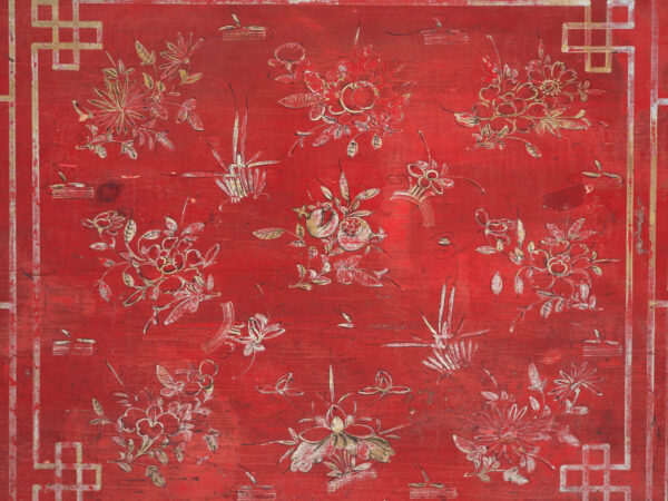 Coffre ancien chinois peint en bois de pin – Dongbei, circa 1930