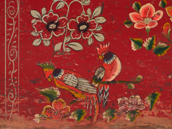 Baúl antiguo chino pintado en madera de pino – China, circa 1930