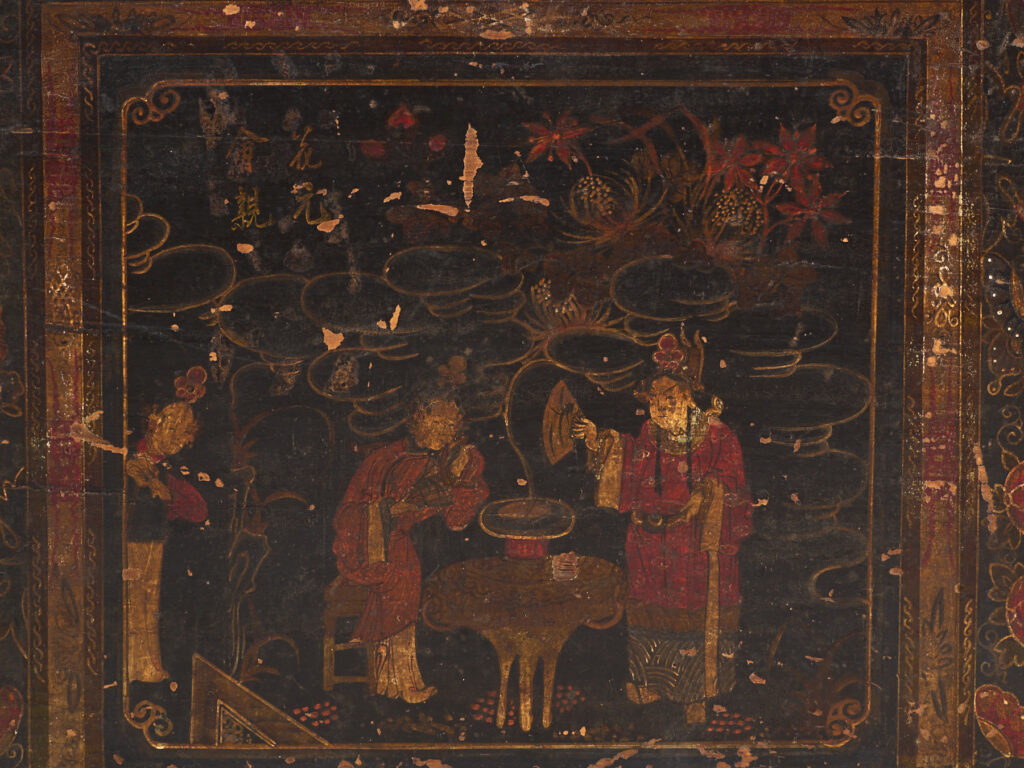 Baúl antiguo pintado en madera de pino – China, circa 1900