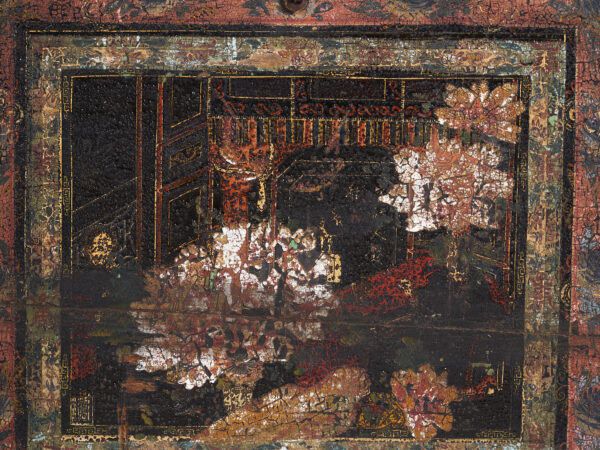 Baúl antiguo pintado en madera de pino – China, circa 1900
