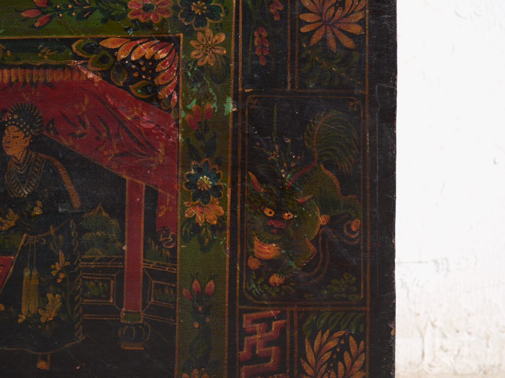 Baúl antiguo pintado en madera de pino – China, circa 1900