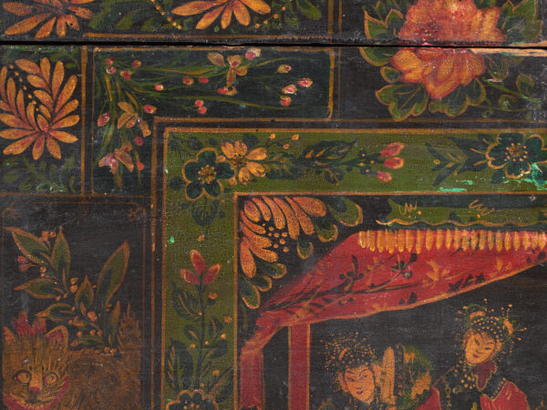 Baúl antiguo pintado en madera de pino – China, circa 1900