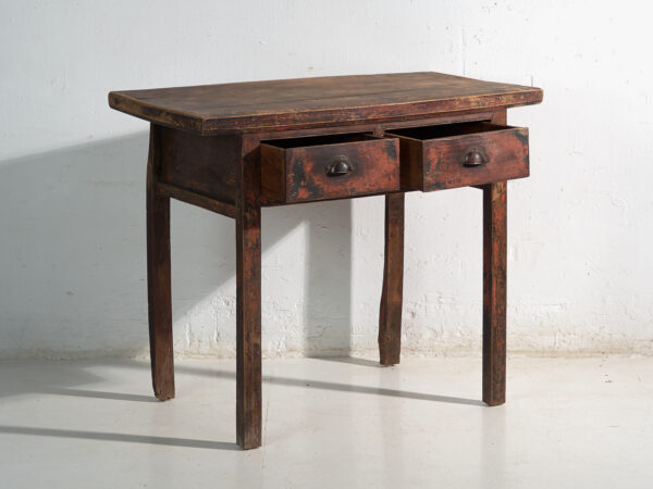 Mesa consola antigua con cajones en madera lacada – China, circa 1900