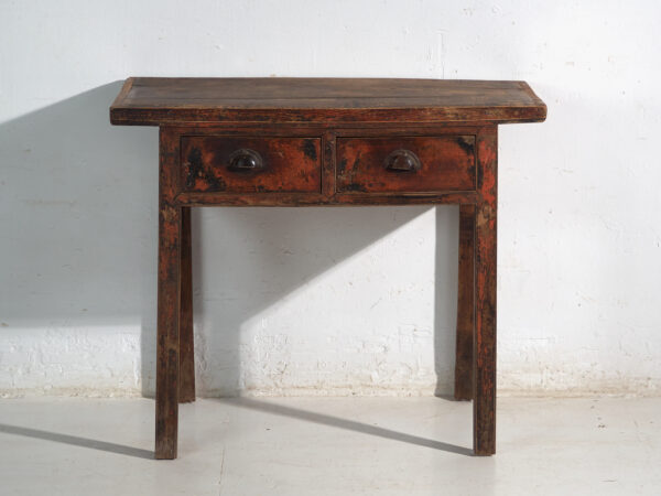 Mesa consola antigua con cajones en madera lacada – China, circa 1900
