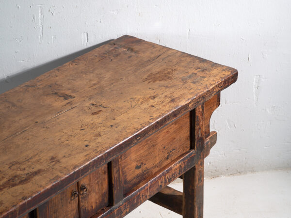 Mesa consola antigua en madera de olmo – China, circa 1900