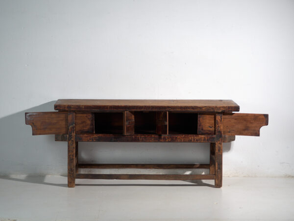 Mesa consola antigua en madera de olmo – China, circa 1900
