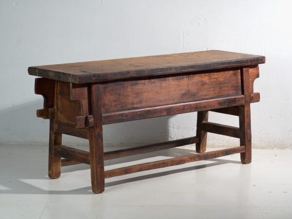 Mesa consola antigua en madera de olmo – China, circa 1900
