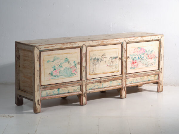 Aparador antiguo pintado en madera de pino – China, circa 1930
