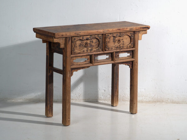 Consola antigua en pino con dos cajones – China, circa 1930