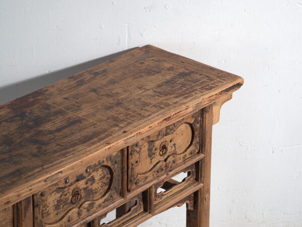 Consola antigua en pino con dos cajones – China, circa 1930