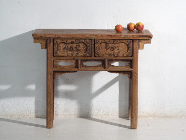 Consola antigua en pino con dos cajones – China, circa 1930