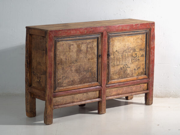 Aparador antiguo pintado en madera de olmo – China, circa 1950