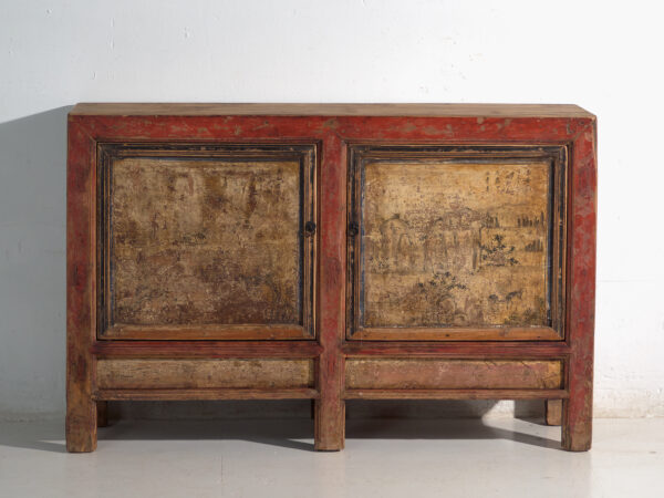 Aparador antiguo pintado en madera de olmo – China, circa 1950