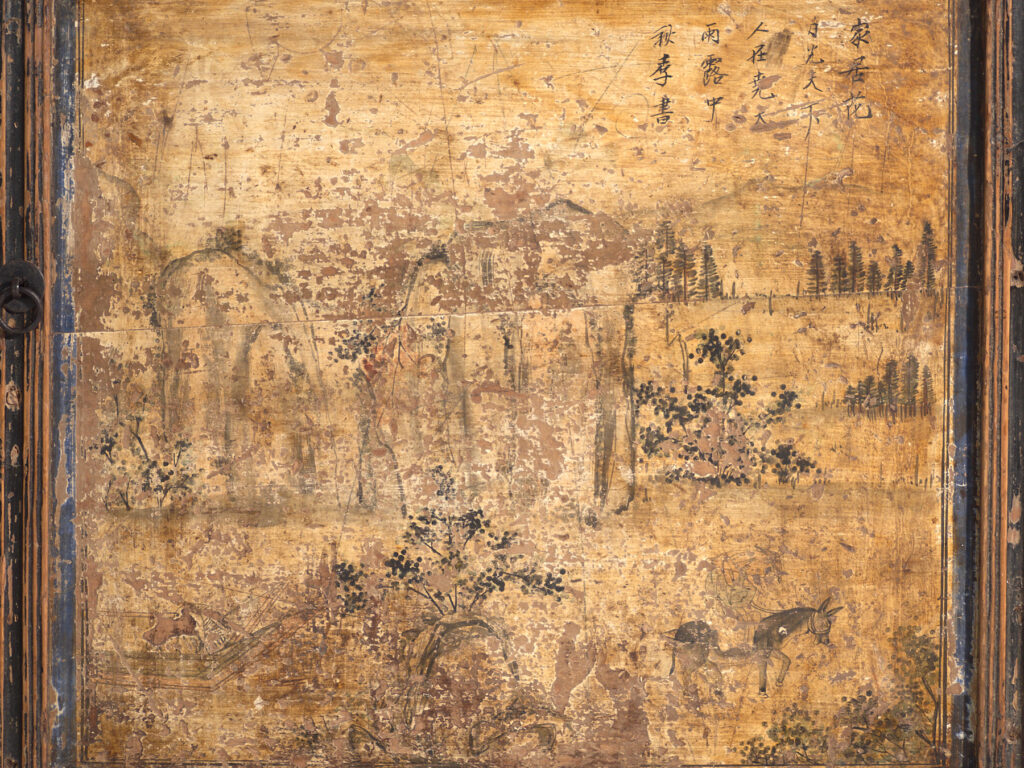 Aparador antiguo pintado en madera de olmo – China, circa 1950