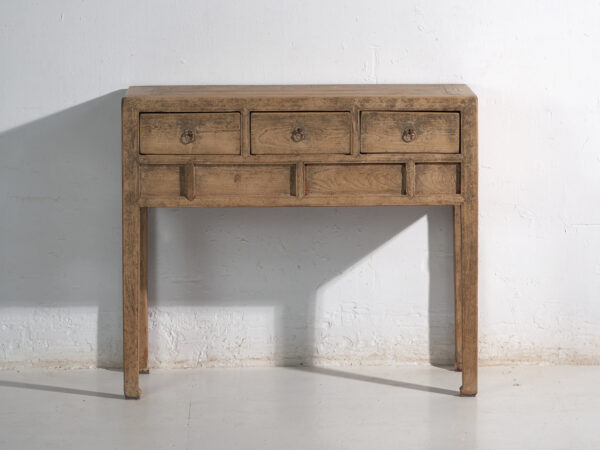 Consola antigua en abeto con tres cajones – China, circa 1930