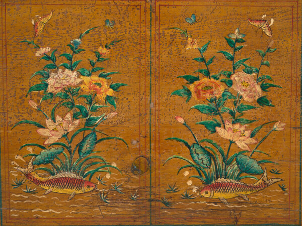 Baúl antiguo pintado en madera de pino – China, circa 1900