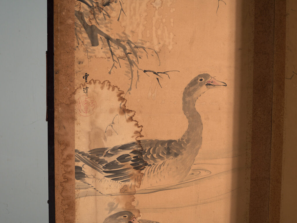Biombo japonés antiguo de seis hojas – Japón, circa 1900